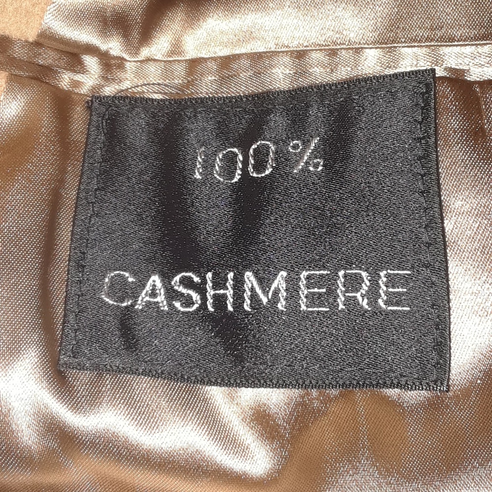 Saks Fifth Avenue 100% Cashmere silk tan coat coat - Picture 3 of 6